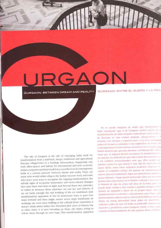 Write-up on Gurgaon in Vislumbres, Spanish Embassy, New Delhi magazine